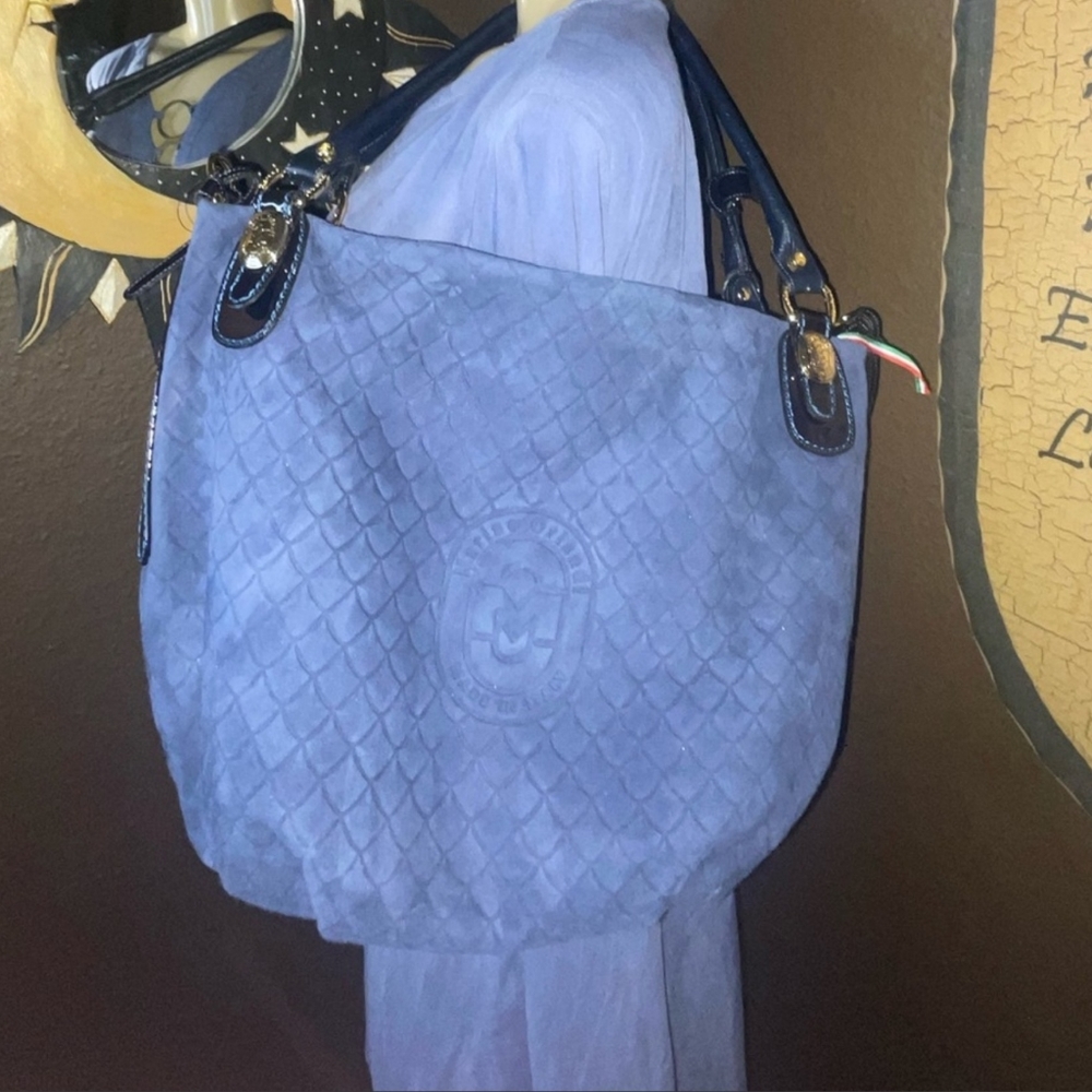 😍NWT Marino Orlandi Made in Italy Blue Suede Purse